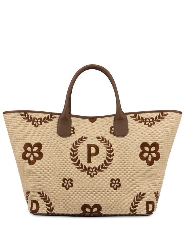 Tote bag in paglia Macro Heritage Big Photo 1