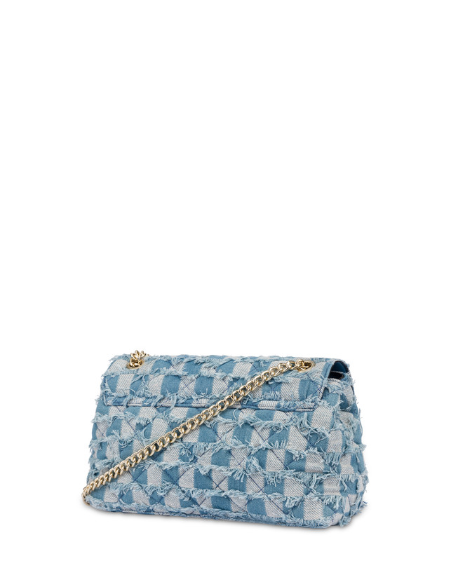 Borsa a spalla in check denim Waltzer Night Photo 3