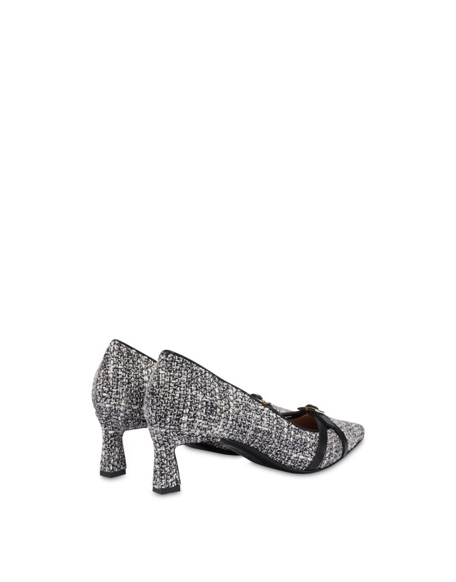 Decolleté Double U in Tweed e Vitello Photo 3