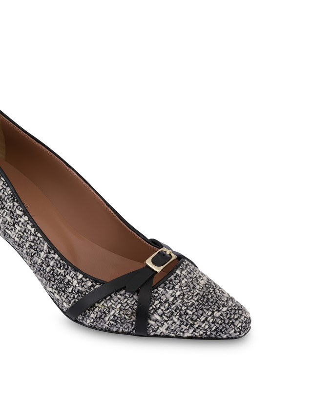 Decolleté Double U in Tweed e Vitello Photo 4