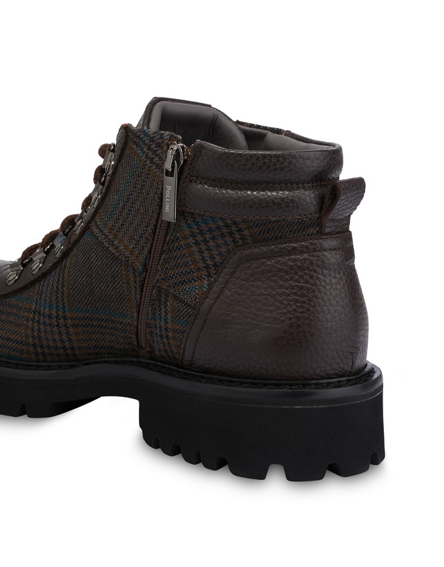 Mid Budapest Boot in Wool Fabric and Tumbled Calfskin with Deerskin Pattern Photo 5
