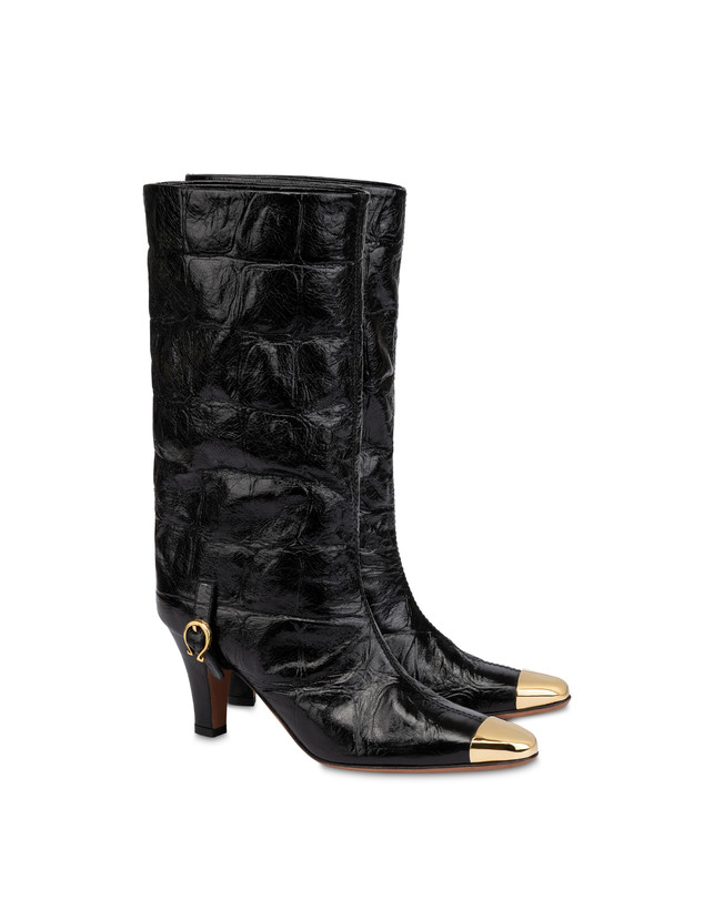 Muse Boot in Crocodile Print Calfskin Photo 2