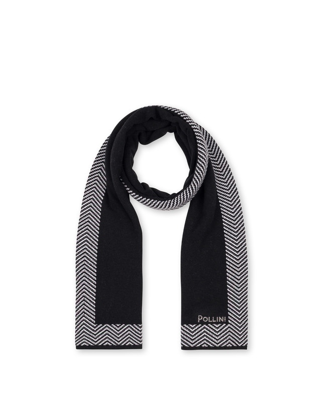 Schal aus Wollmischung mit Chevron-Druck Photo 2