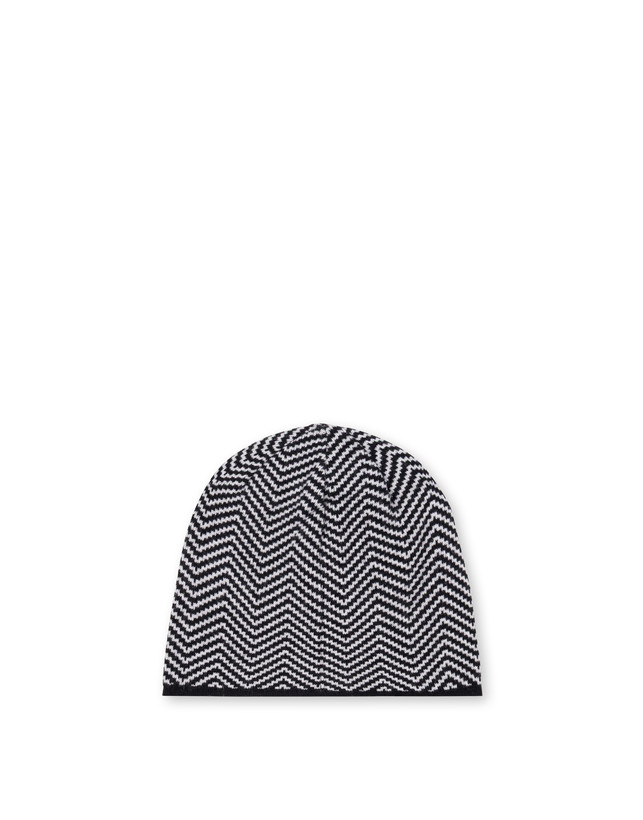Weiche Mütze aus Wollmischung mit Chevron-Druck Photo 2