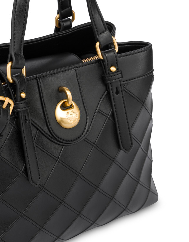 Small Double Handle Bag Drop Matelassè faux leather Photo 4