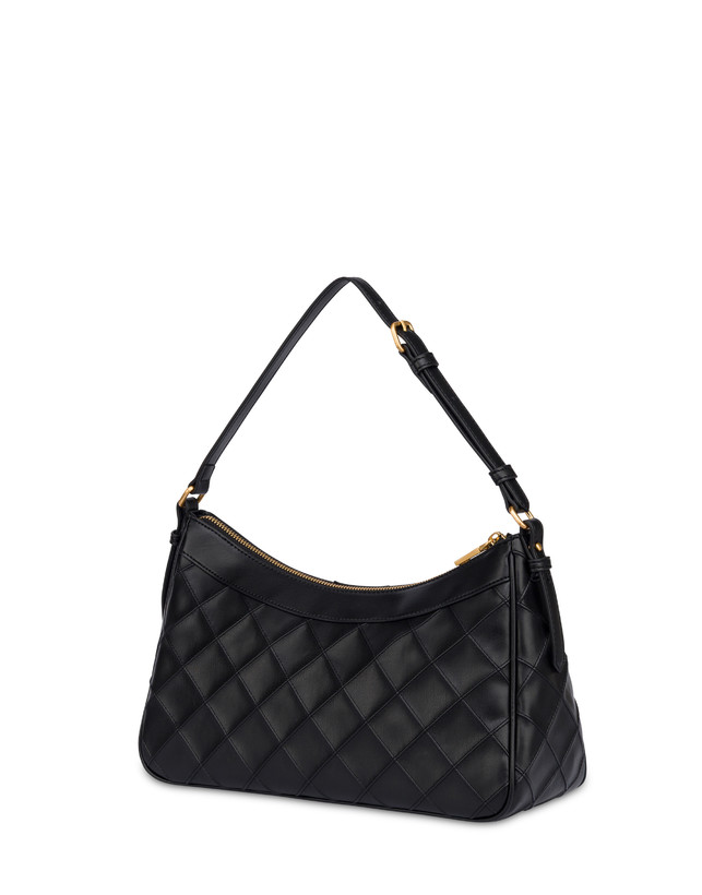 Small Matelassé (Quilted) Drop Shoulder Bag in Faux Leather Photo 2