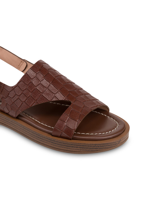 Sandalo Flat Como In Capra Stampa Cocco Photo 4