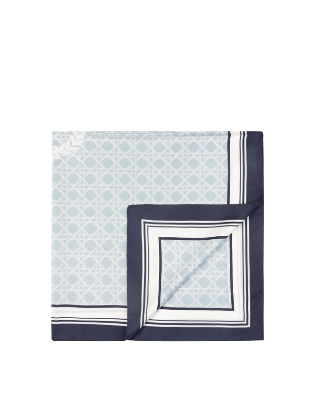 Foulard In Seta Con Stampa geometrica e logo centrale Photo 1