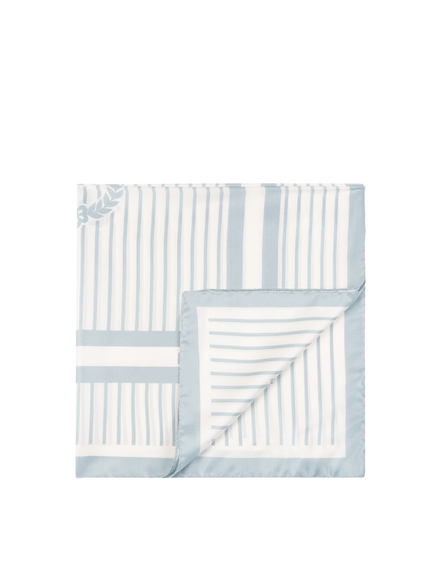 Foulard In Seta Con Stampa quadri su fondo a righe verticali Photo 1