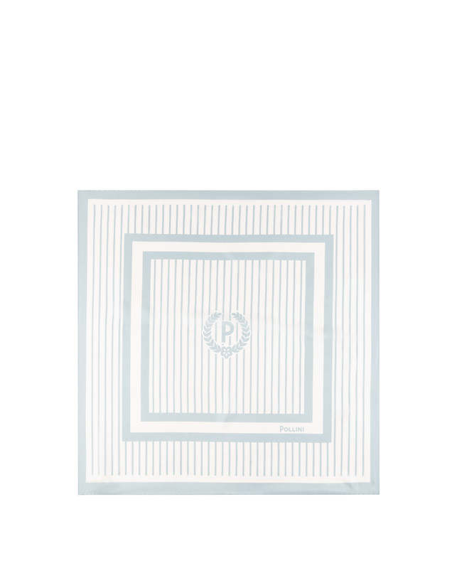 Foulard In Seta Con Stampa quadri su fondo a righe verticali Photo 2