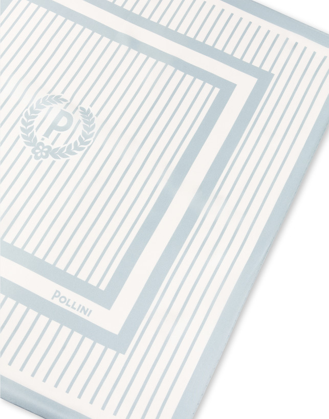 Foulard In Seta Con Stampa quadri su fondo a righe verticali Photo 3