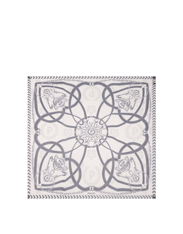 Foulard In Seta Con Stampa geometrica bicolore Photo 2