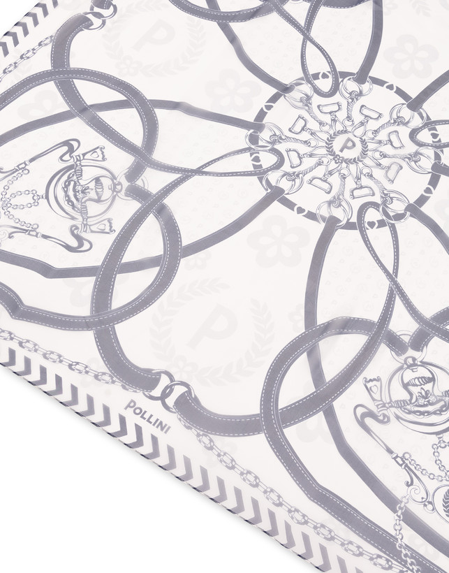 Foulard In Seta Con Stampa geometrica bicolore Photo 3