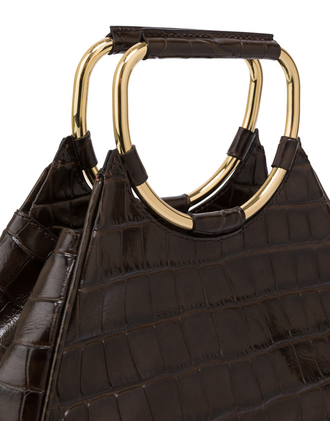 Armour handbag in crocodile print calfskin Photo 4