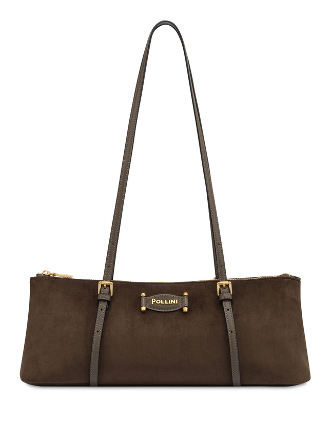 Borsa a spalla Wrap in fabric suede e plain pu Photo 1