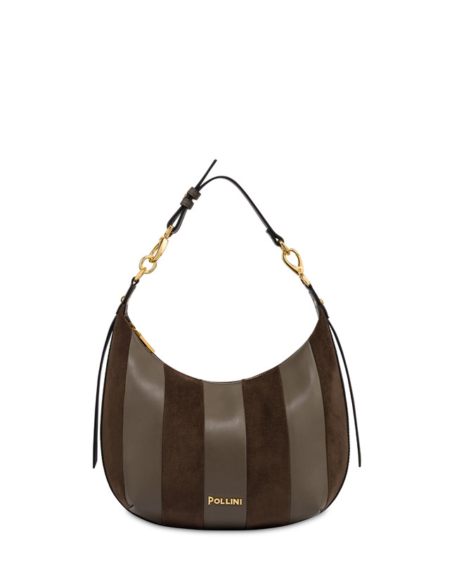 Borsa a spalla Comfy small in plain pu e fabric suede Photo 1