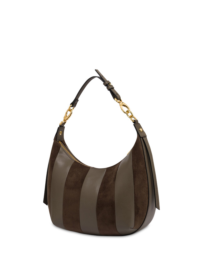 Borsa a spalla Comfy small in plain pu e fabric suede Photo 2
