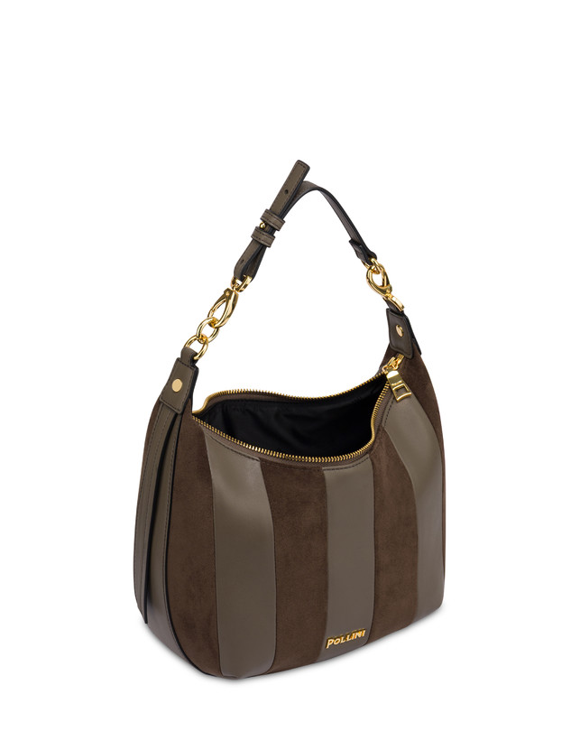 Borsa a spalla Comfy small in plain pu e fabric suede Photo 3