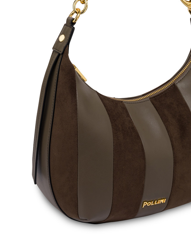Borsa a spalla Comfy small in plain pu e fabric suede Photo 4
