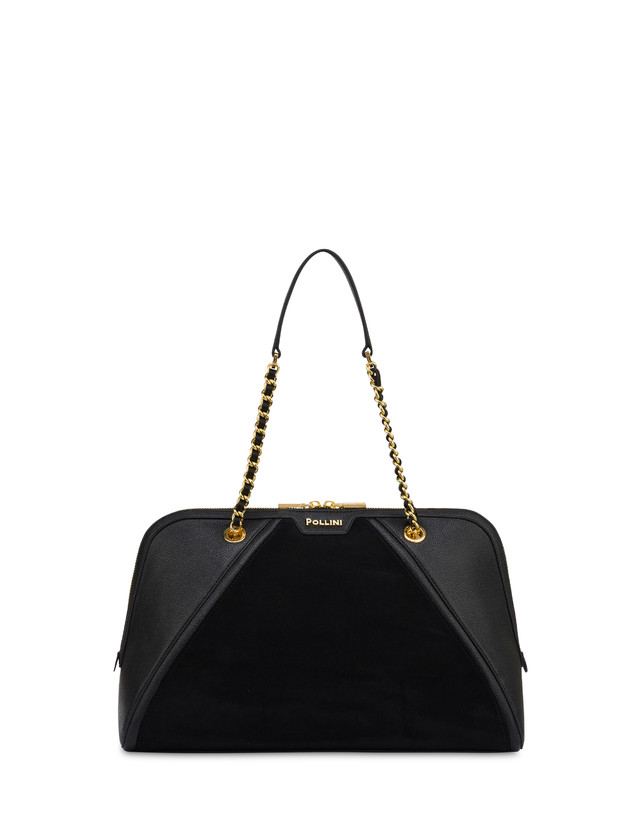 Borsa a spalla Frame in mini grained pu e fabric suede Photo 1