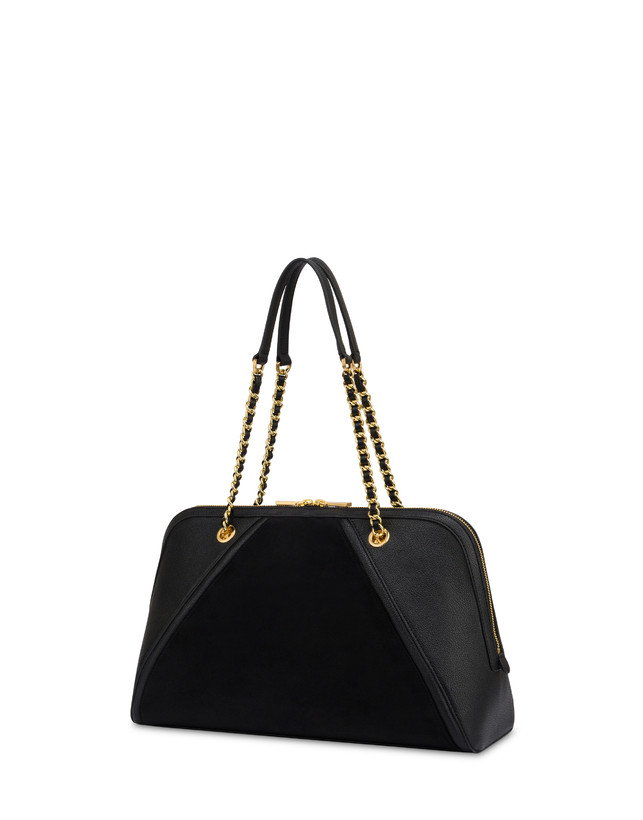 Borsa a spalla Frame in mini grained pu e fabric suede Photo 2