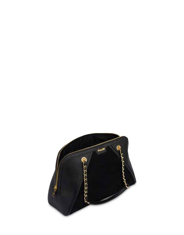 Borsa a spalla Frame in mini grained pu e fabric suede Photo 3