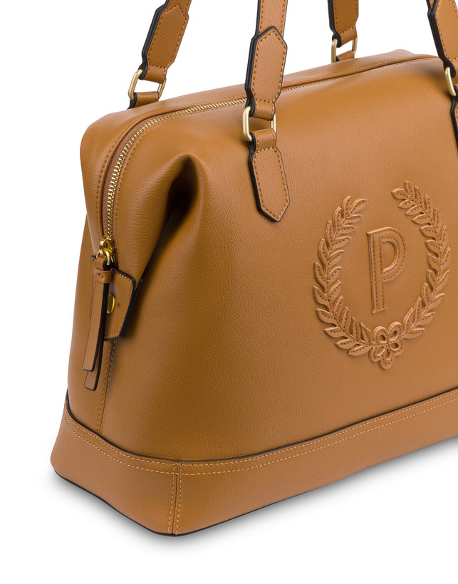 Barrel Bag Crown in Grained Pu Photo 4