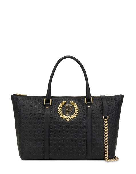 Shopping Bag Heritage Logo Embossed Nero