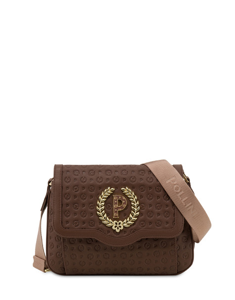 Borsa A Tracolla Heritage Logo Embossed Marrone