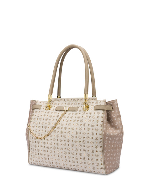 Borsa A Mano Bicolore Heritage Soft Touch Avorio/beige/ghiaccio