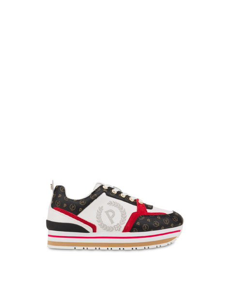 Sneakers In Vitello Heritage Forever Nero/rosso/bianco