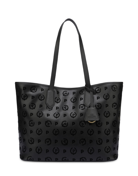 Shopping Bag Heritage Flock Nero/nero