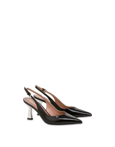 Slingback In Vernice Advance Nero/argento