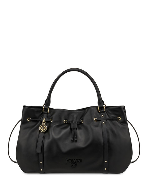 Borsa Doppio Manico In Nappa Serena Medium Nero/nero