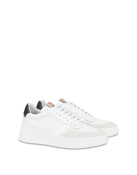 Sneakers In Vitello E Crosta Bourton Bianco/militare/bianco/bianco