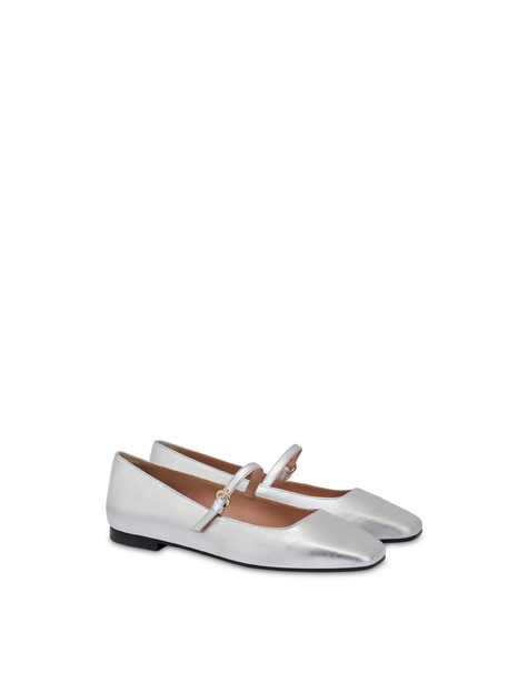 Ballerine In Nappa Laminata Nina Argento