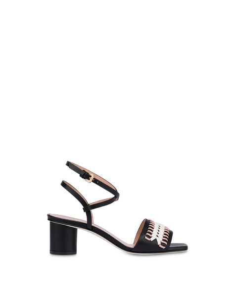 Flache Sandalen Aus Rodeo-kalbsleder Schwarz