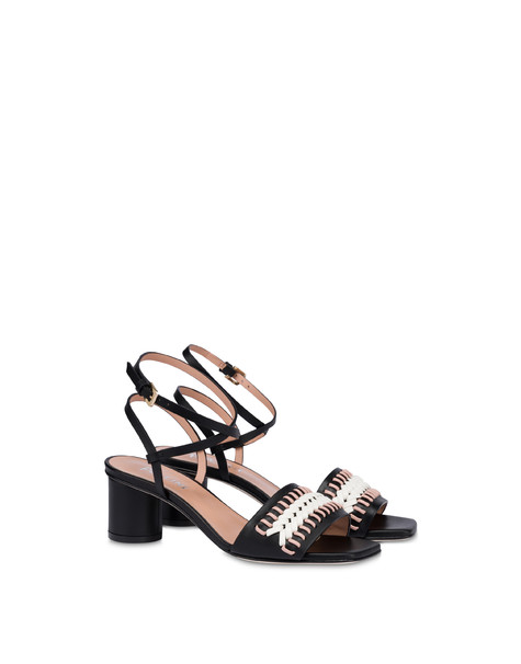 Flache Sandalen Aus Rodeo-kalbsleder Schwarz