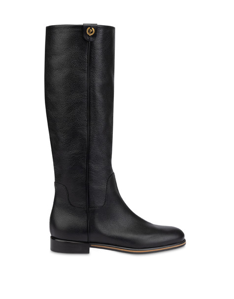 Core Riding Boot In Tumbled Calfskin Black