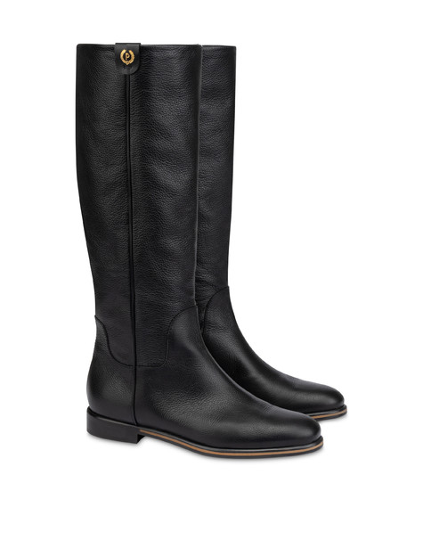Core Riding Boot In Tumbled Calfskin Black