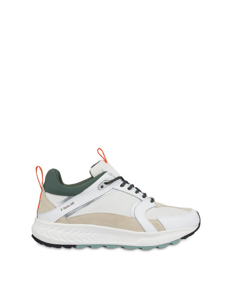 Sneakers P-ride Sole By Michelin In Nylon E Vitello Bianco/bianco/beige/bianco/militare/beige