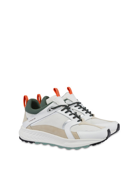 Sneakers P-ride Sole By Michelin In Nylon E Vitello Bianco/bianco/beige/bianco/militare/beige
