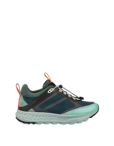 Sneakers P-ride Sole By Michelin In Nylon E Vitello Militare/cielo/militare/militare/militare