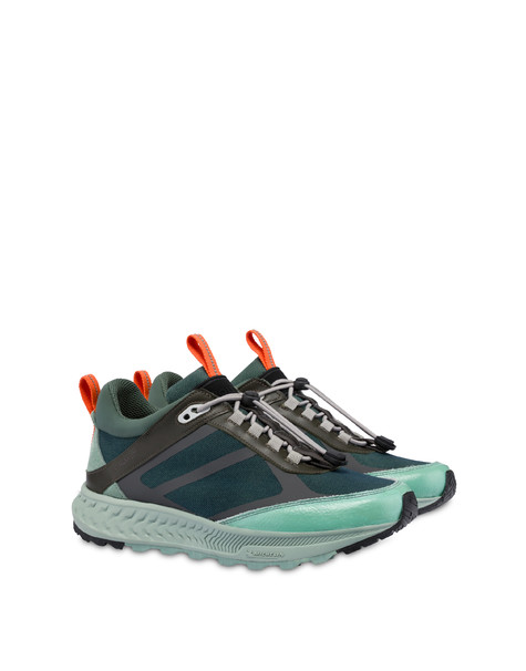 Sneakers P-ride Sole By Michelin In Nylon E Vitello Militare/cielo/militare/militare/militare