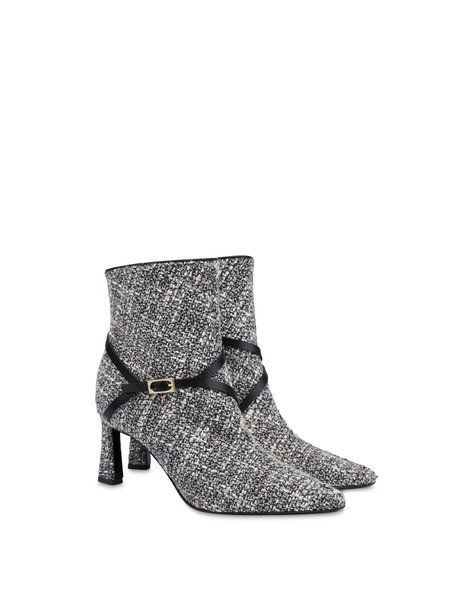 Stivaletto Double U In Tessuto Bianco-fog/nero