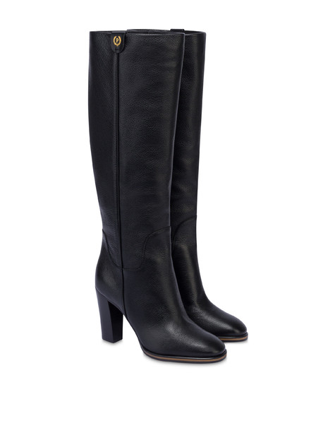 Core Riding Boot In Tumbled Calfskin Black