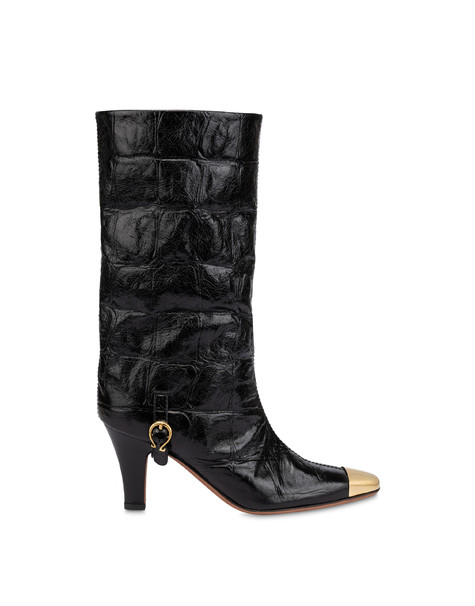 Muse Boot In Crocodile Print Calfskin 