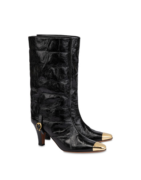 Muse Boot In Crocodile Print Calfskin 