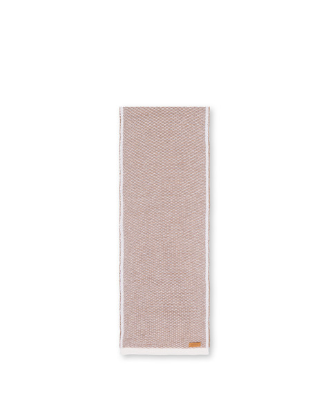 Wollschal Mit Kontrastierendem All-over-logo. Beige