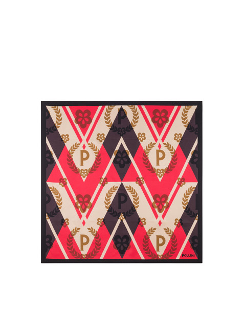 Seidenschal Mit Chevron-muster Schwarz